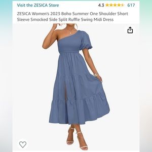 Zesica One Shoulder Dress dusty blue